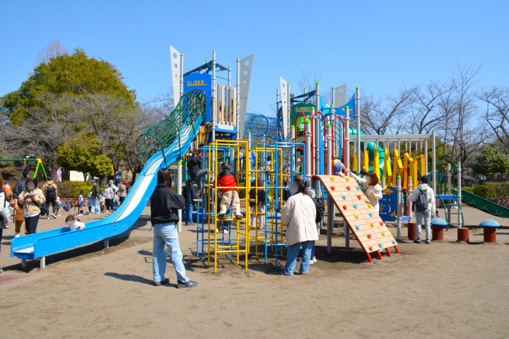 上尾丸山公園の大型複合遊具(キッズツインタワー)