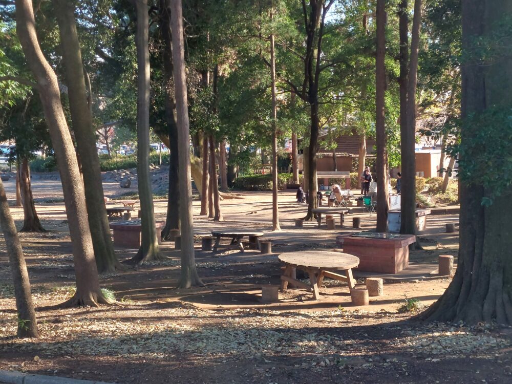 内牧公園のバーベキューエリア