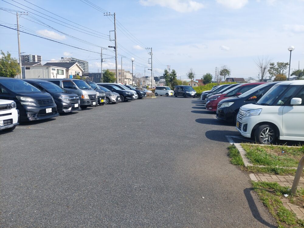美南中央公園の駐車場