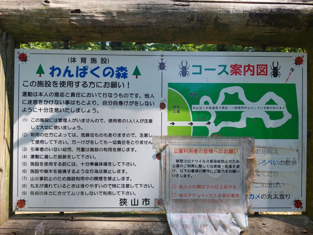 智光山公園・わんぱくの森の案内書き