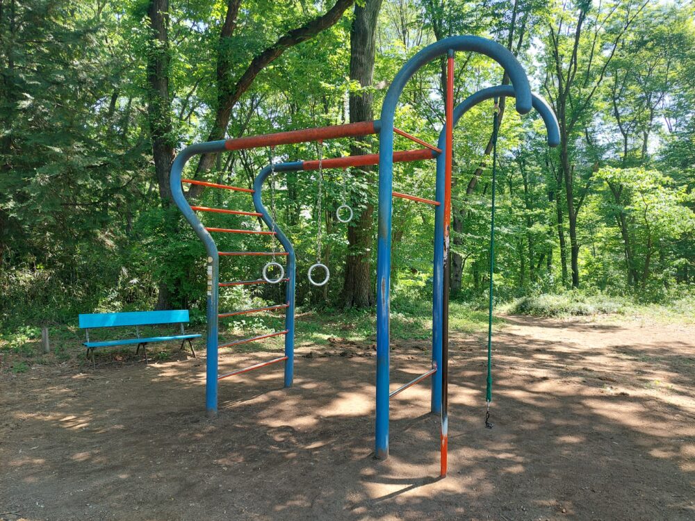 智光山公園のピクニック広場にある遊具