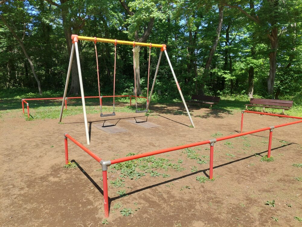 智光山公園のピクニック広場にあるブランコ