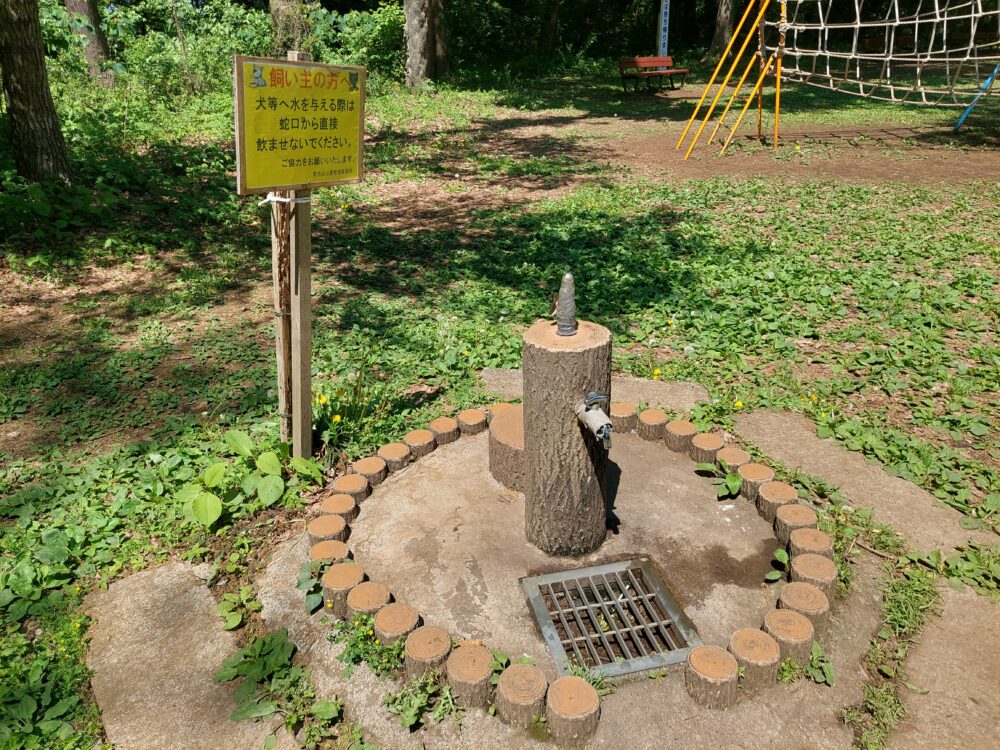 智光山公園のピクニック広場にある水場