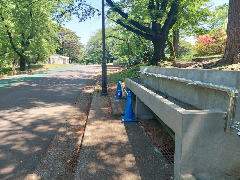 狭山稲荷山公園のウォーキングゾーンにある水場
