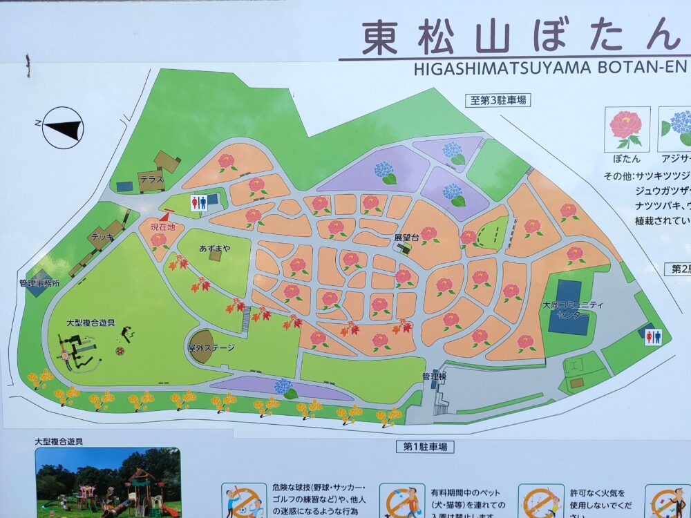 東松山ぼたん園の園内マップ