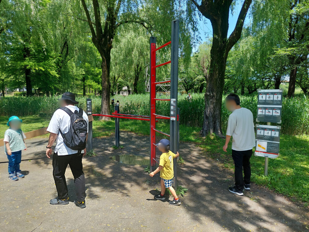 三橋総合公園・トリム広場の健康遊具『ソーウェル』