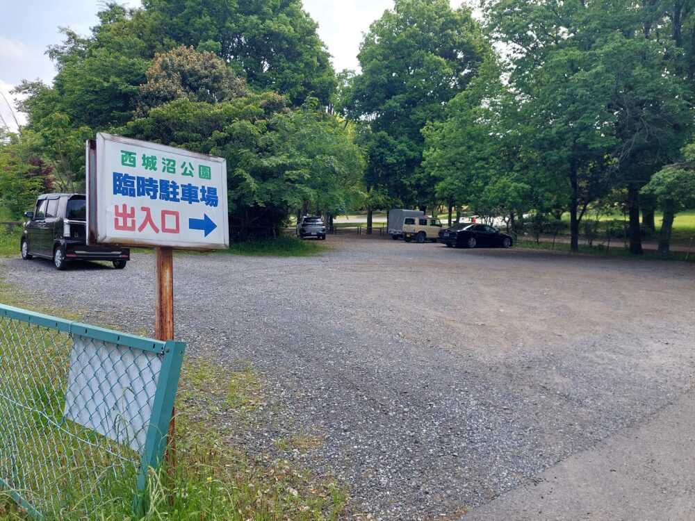 西城沼公園の臨時駐車場