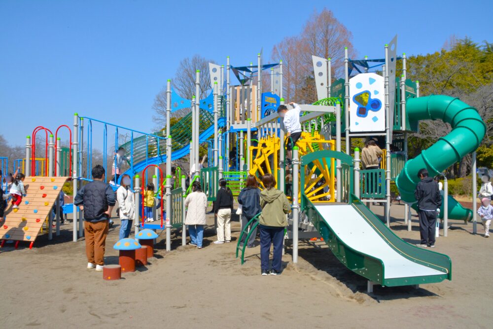 上尾丸山公園の複合遊具(キッズツインタワー)