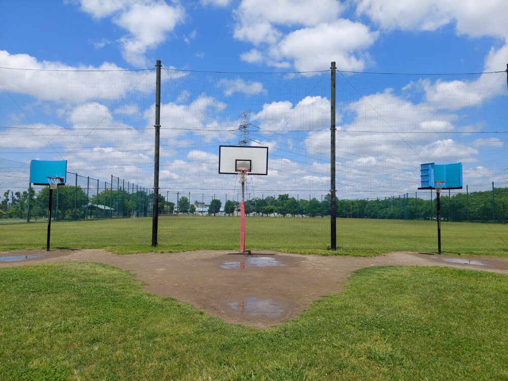 権現堂1号公園の球技広場前にあるバスケットゴール