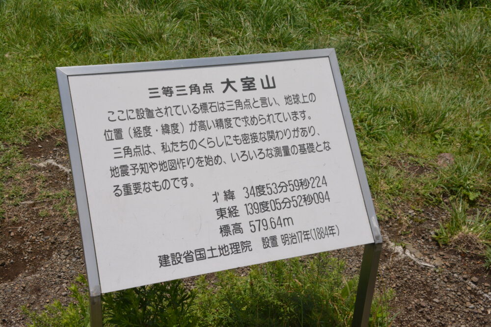 伊東・大室山山頂の三角点