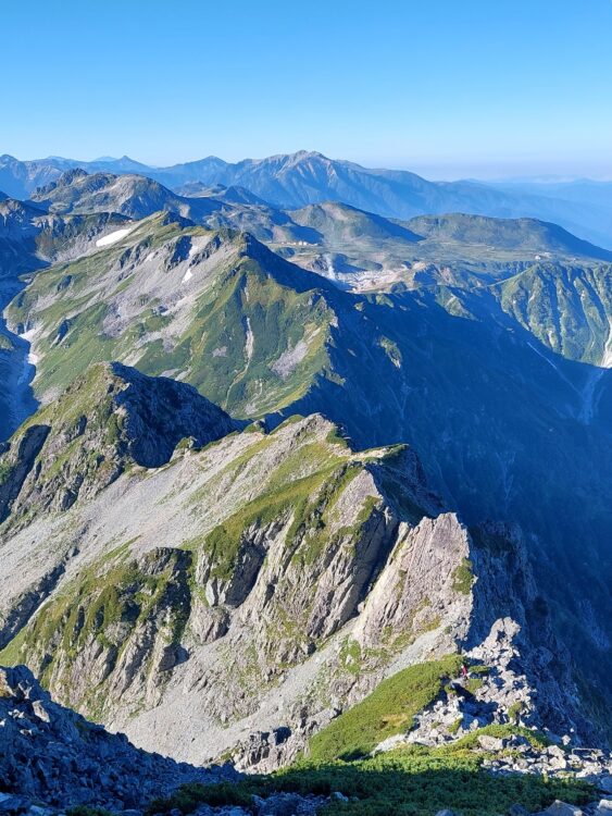 剱岳山頂から見る別山尾根