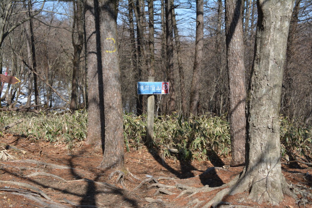浅間隠山の登山道と登山標識
