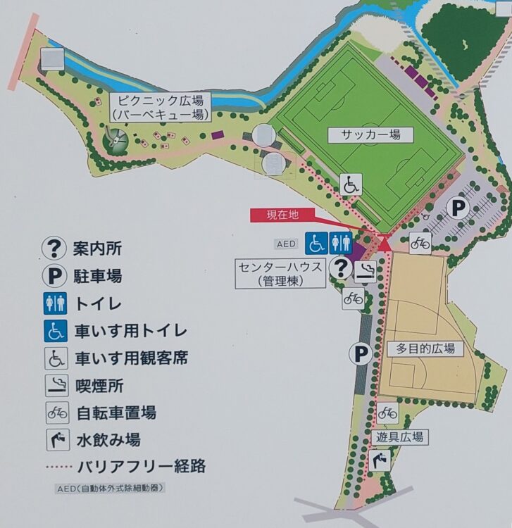 秋葉の森総合公園の園内マップ