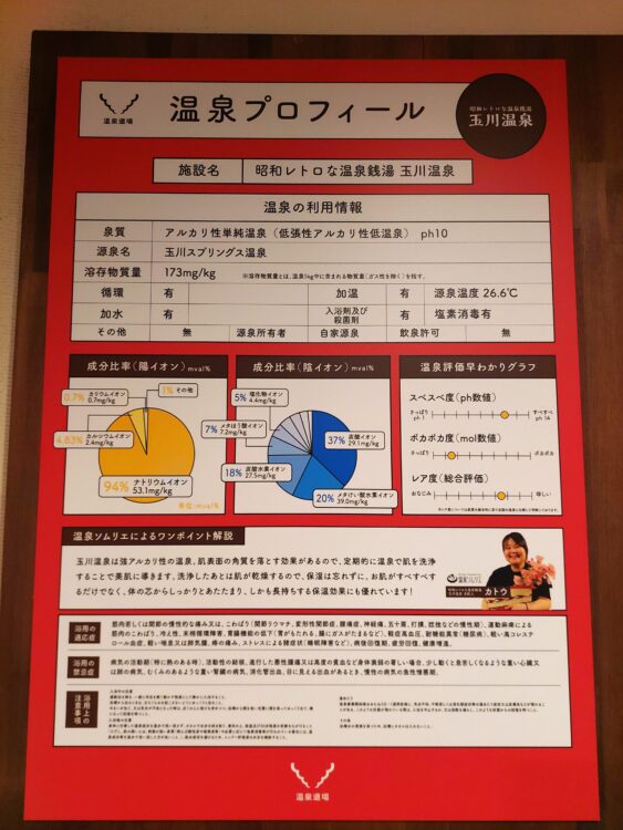 玉川温泉の温泉プロフィール表