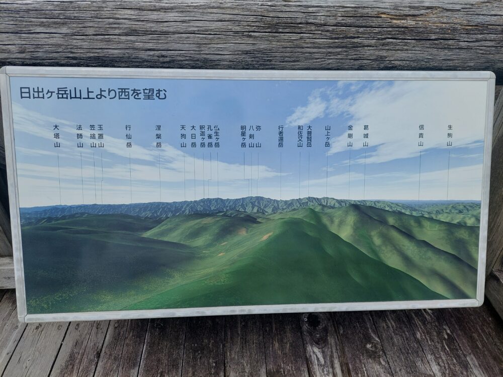 大台ヶ原・日出ヶ岳の展望テラスから見える山々の名前表