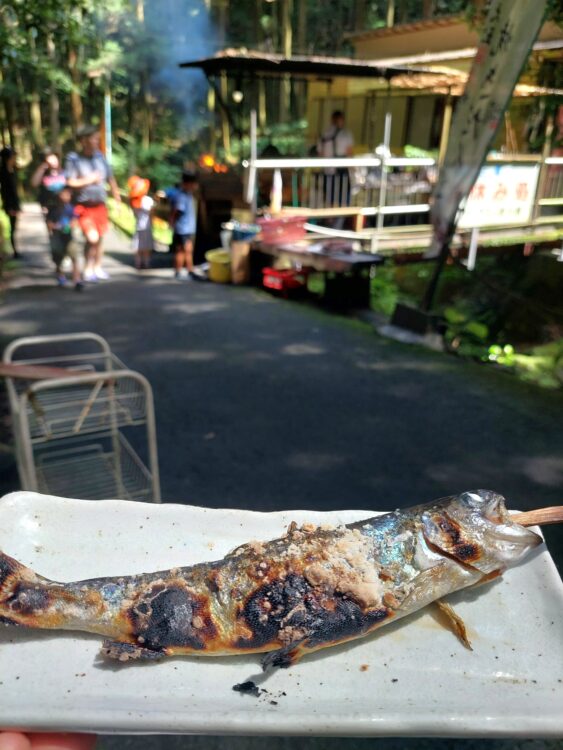 黒山園/黒山三滝お休み処で食べたニジマスの塩焼き