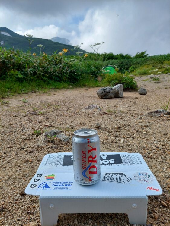 飯豊山・切合小屋で売っていたビール