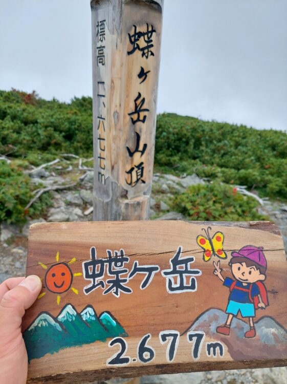 蝶ヶ岳山頂
