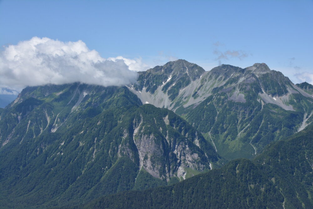 常念岳山頂から見た穂高連峰