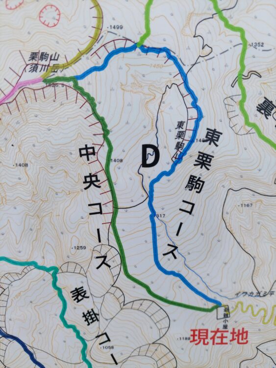 栗駒山の登山マップ