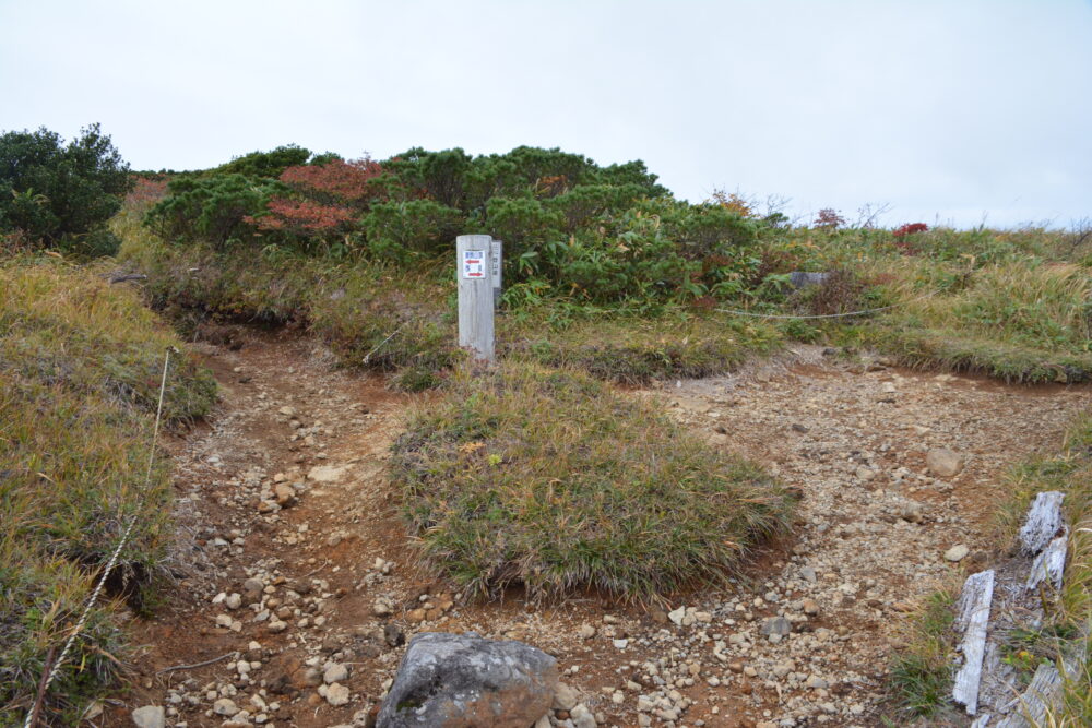 栗駒山の東栗駒分岐