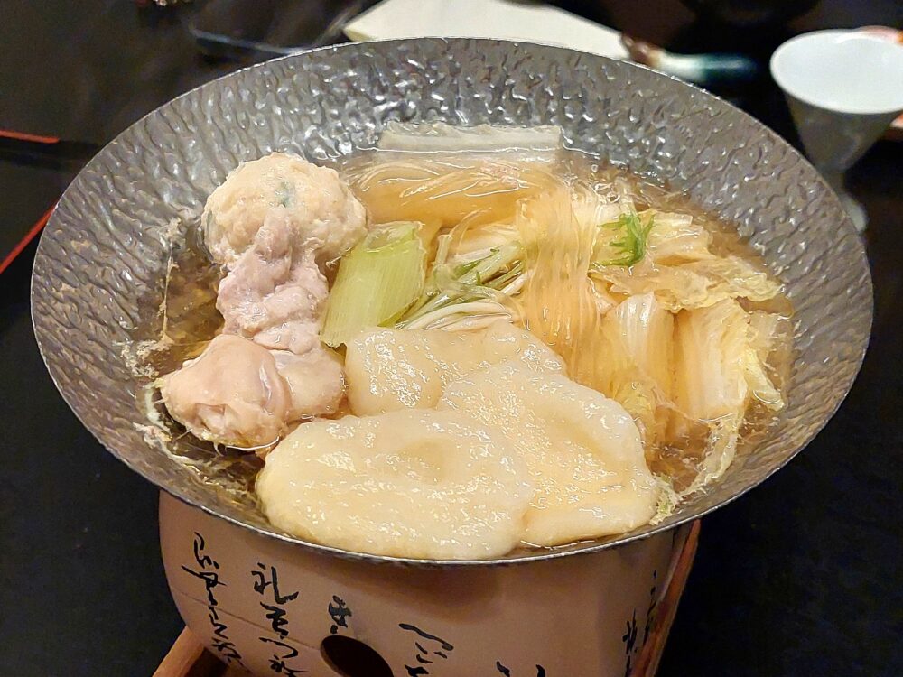 鳴子温泉郷 中山平温泉 うなぎ湯の宿 旬樹庵 琢ひでの夕食のお鍋