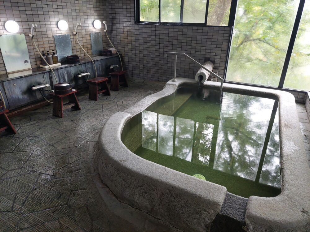 鳴子温泉郷 中山平温泉 うなぎ湯の宿 旬樹庵 琢ひでの芍薬の湯の内風呂