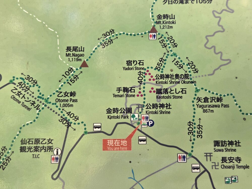 金時山のハイキングマップ