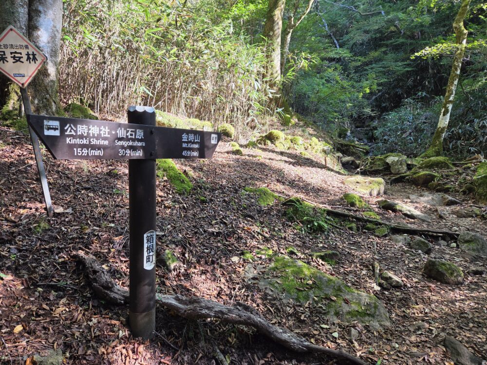 金時山の登山標識